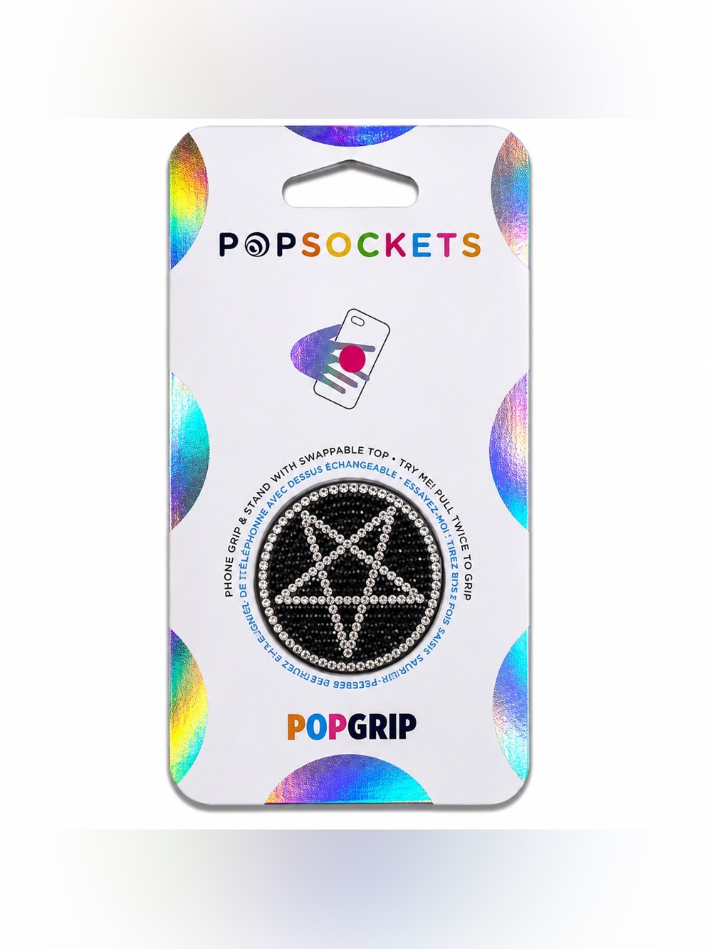 Luxe Crystal Diamond Pentagram Design PopSocket Phone Holder Grip New
